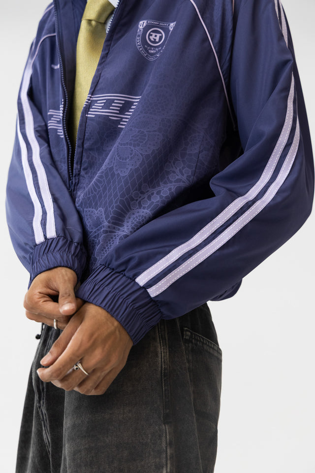 Lace Track Jacket in Navy
