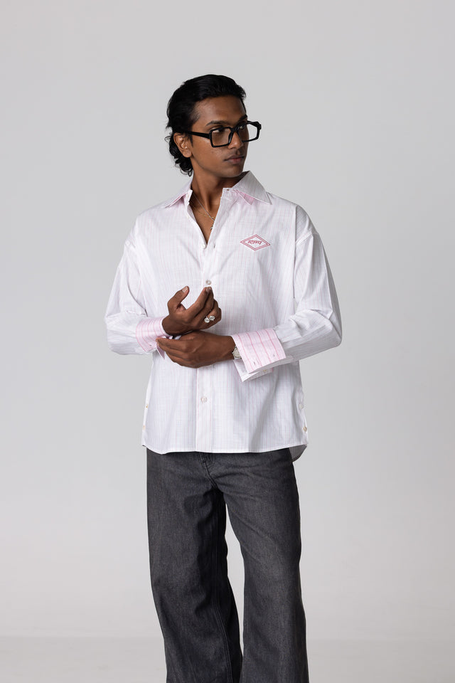 Double Collar Shirt in Chalk