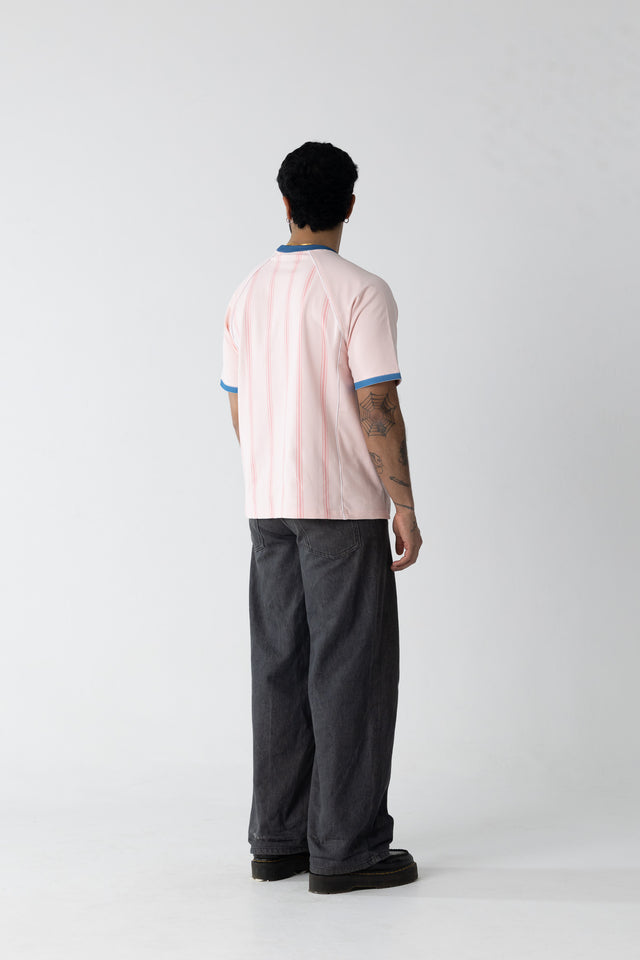 Pinstriped Postage Jersey in Pink