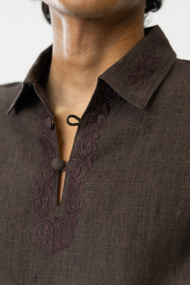 Kurta Shirt in Brown