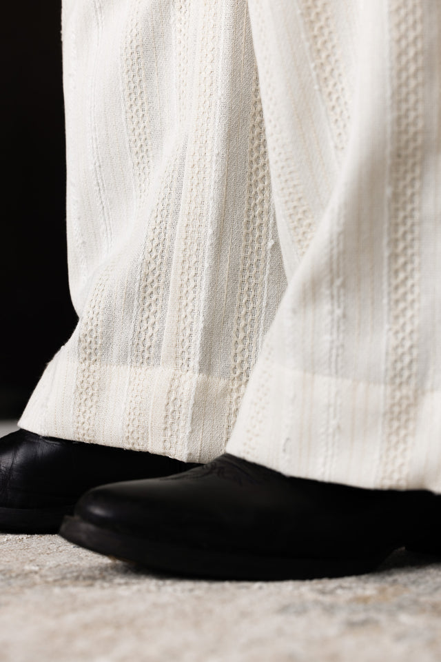 Textured Pants in Ecru