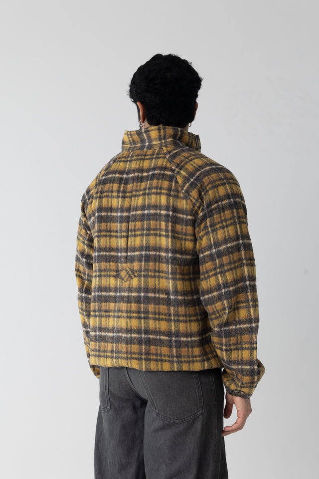 Rust Yellow Overcheck Quarter-Zip