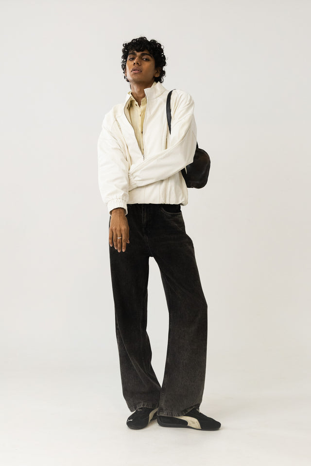 Panelled Raglan Jacket In Ecru