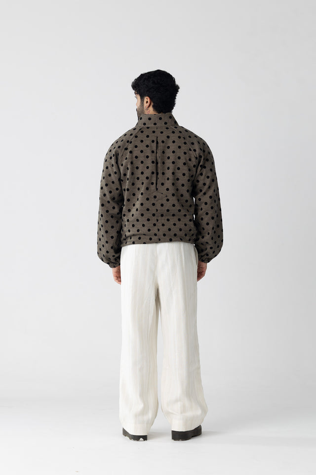 Ash Grey Dotted Quarter-Zip