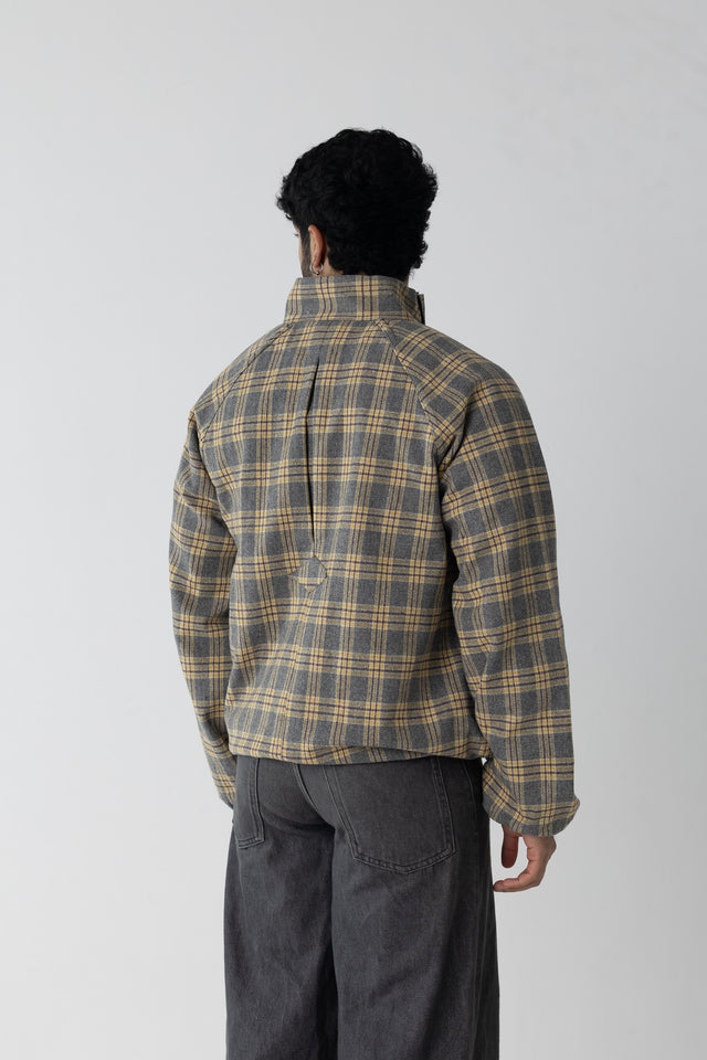 Butter Charcoal Overcheck Quarter-Zip