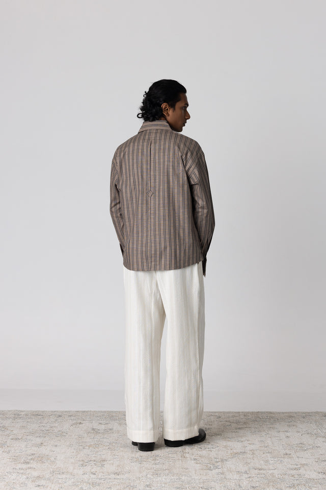 Double Collar Shirt in Brown
