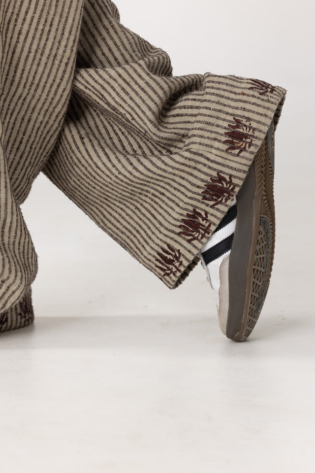 Block Printed Silk Linen Pants