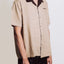 Camp Collar Shirt in Brown Pinstripes