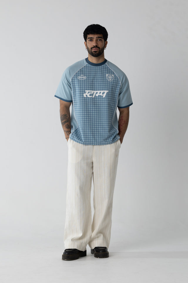 Houndstooth Postage Jersey in Blue