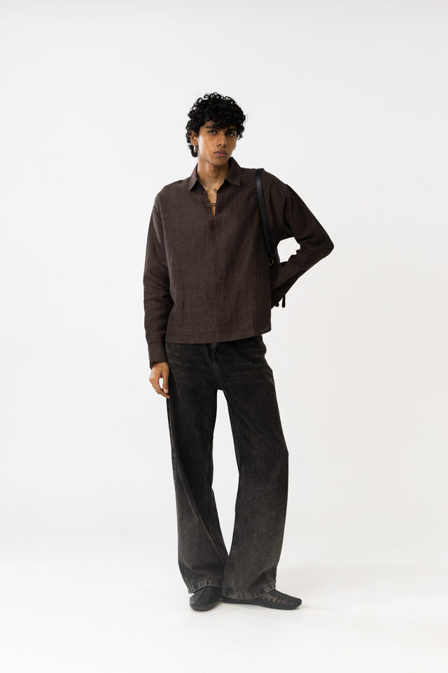 Kurta Shirt in Brown