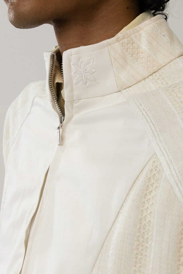 Panelled Raglan Jacket In Ecru