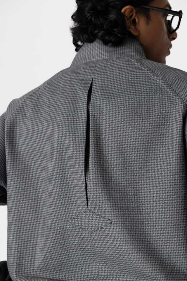 Teal Grey Houndstooth Quarter-Zip