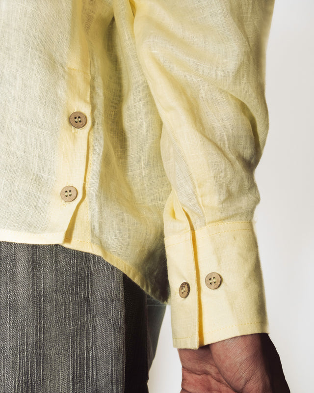 Oversized Linen Shirt in Yellow