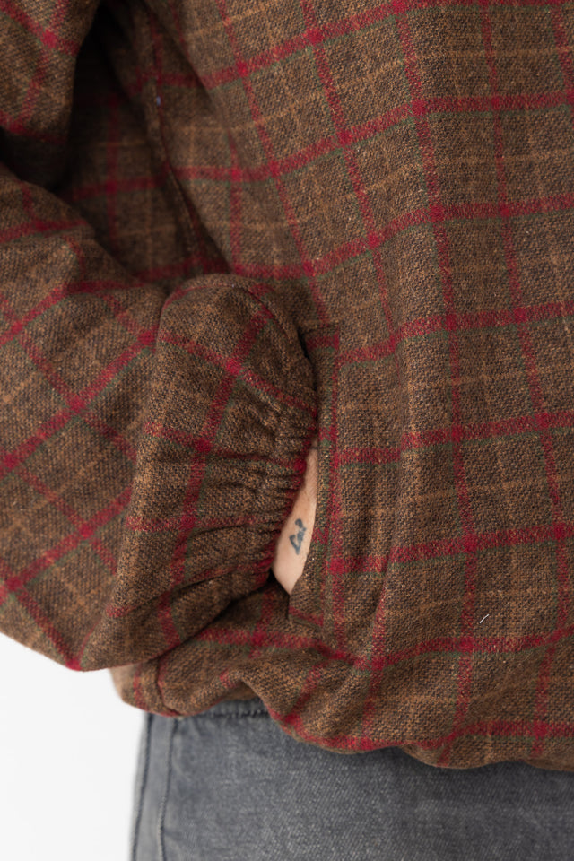 Rust brown Overcheck Quarter-Zip