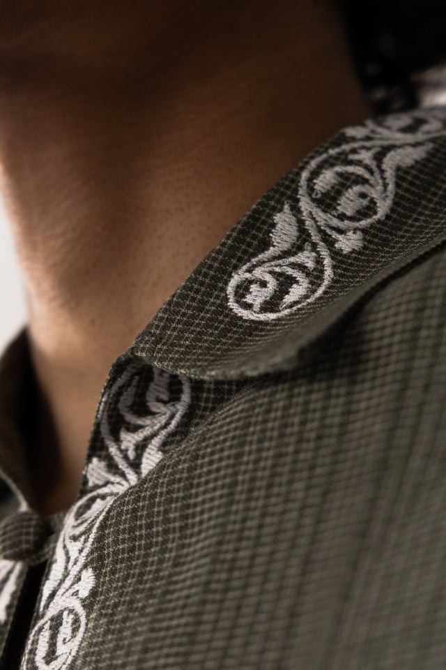 Kurta Shirt in Textured Green (5 of 5)