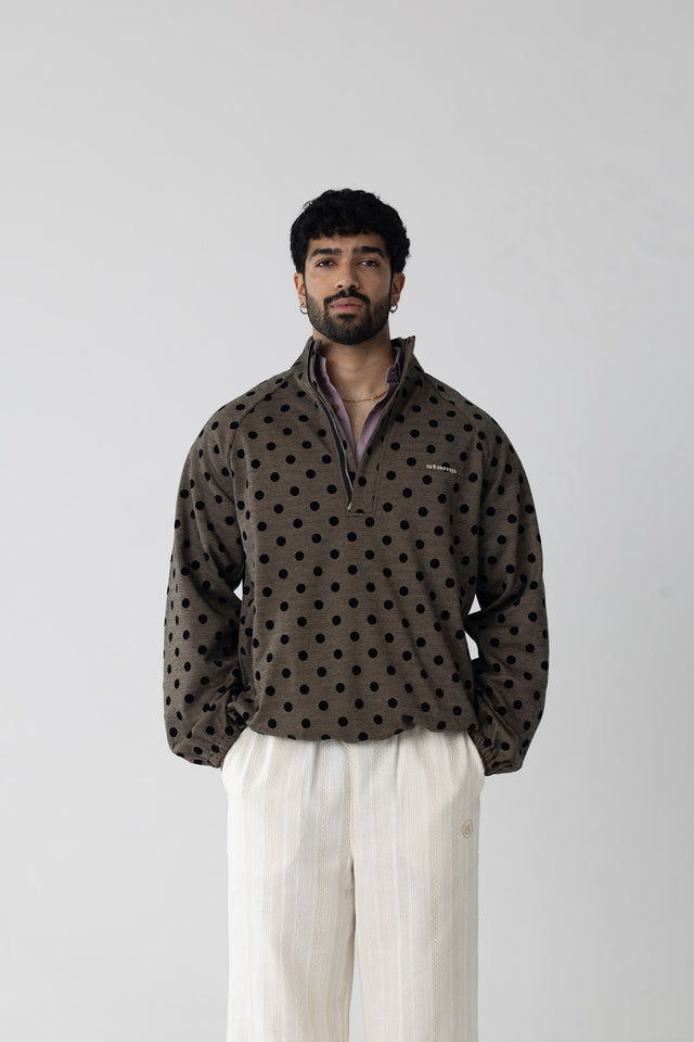 Ash Grey Dotted Quarter-Zip