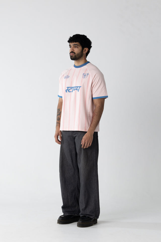 Pinstriped Postage Jersey in Pink