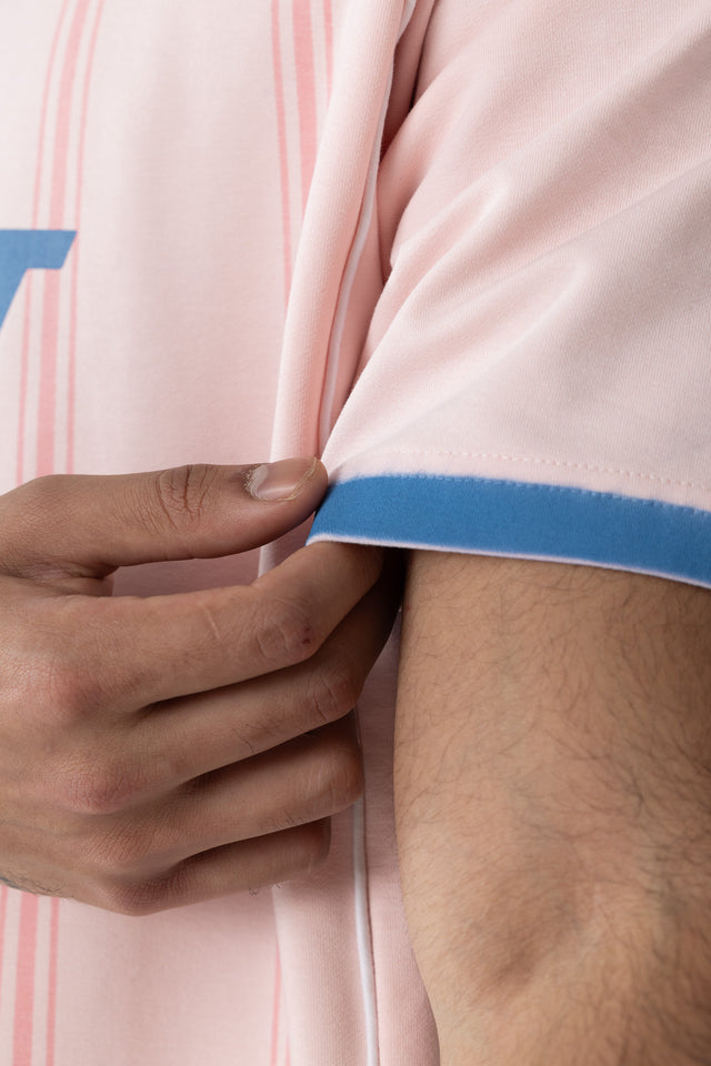 Pinstriped Postage Jersey in Pink