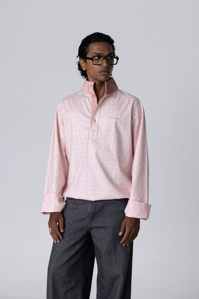 Half Placket Shirt in Pink