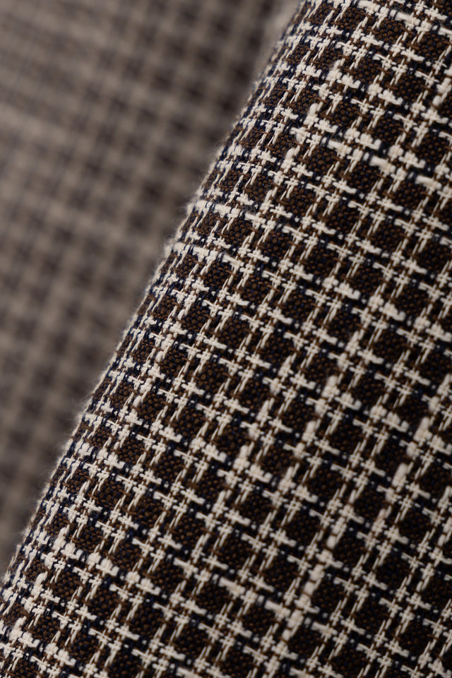 Jacquard-Woven Pants in Brown Houndstooth (3 of 3)