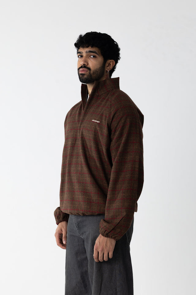 Rust brown Overcheck Quarter-Zip