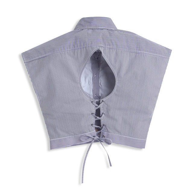 Chemise courte sans manches en bleu